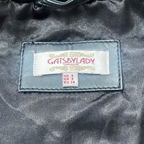 GatsbyLady London Limited Edition Black 100% Lambs Leather Jacket size 2 - Picture 7 of 11